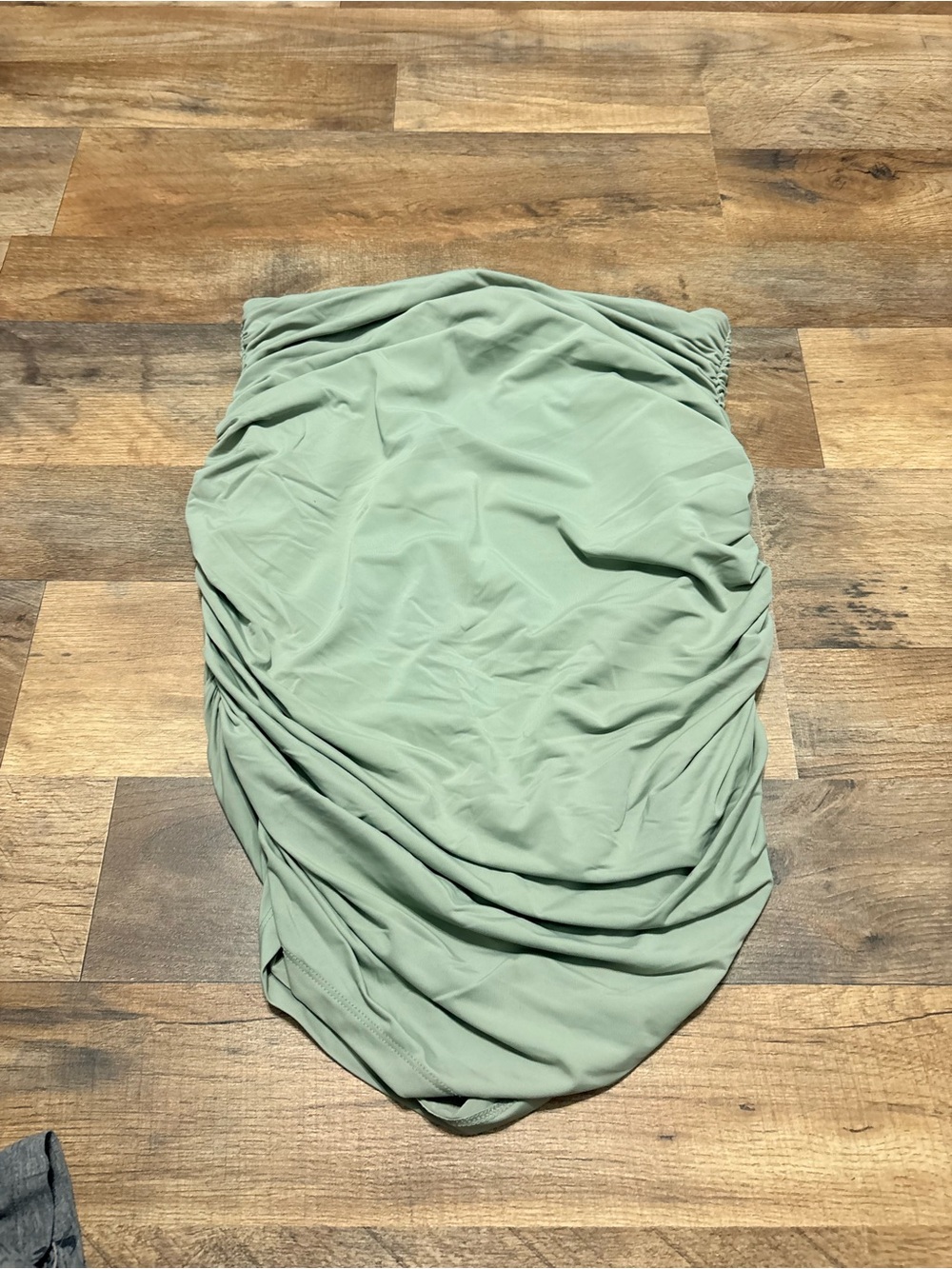 Abound Sage Green Strapless Ruched Top Size S | Bodycon Tube Top Stretch